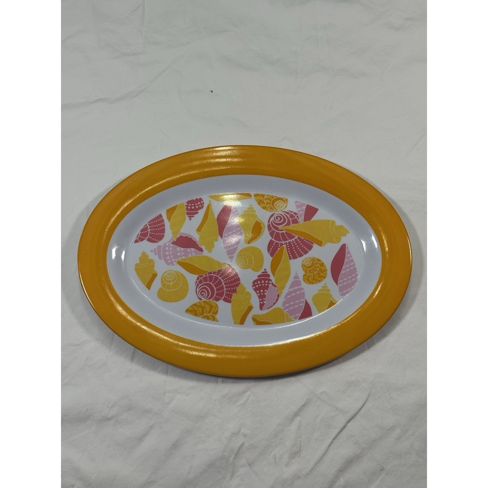 Oval Serving Platter – Shell Design Melamine Beach Style